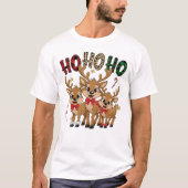 Ho Ho Ho Cute Reindeer Trio Christmas Tee (Vorderseite)