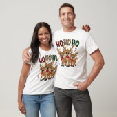 Ho Ho Ho Cute Reindeer Trio Christmas Tee (Unisex)