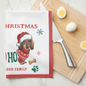 HO-HO-HO-DACKEL CHRISTMAS GESCHIRRTUCH (Viertel Falte)