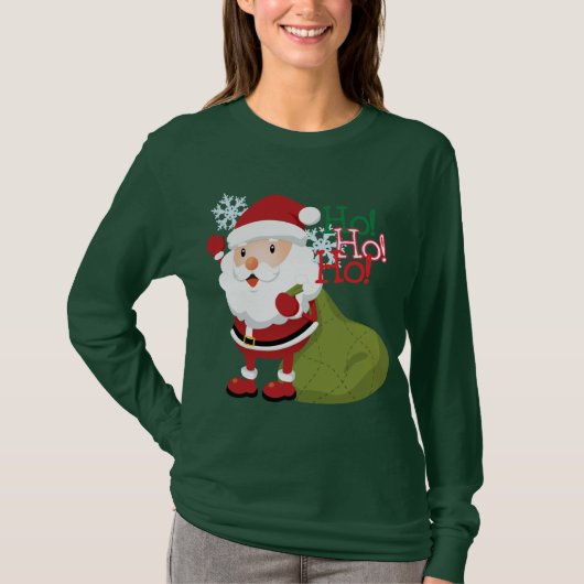 Ho-Ho-Ho das lange sleved Shirt der Frauen (Vorderseite)