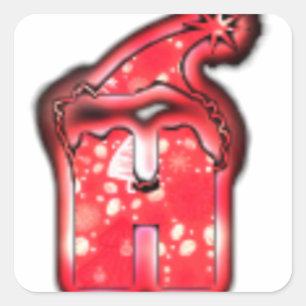 Ho Ho Ho! Der Weihnachtsmann Hat Frohe Weihnachten Quadratischer Aufkleber