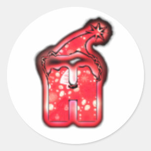 Ho Ho Ho! Der Weihnachtsmann Hat Frohe Weihnachten Runder Aufkleber