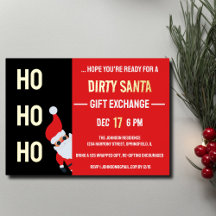 HO HO HO Dirty Weihnachten Party Schwarz und Rot