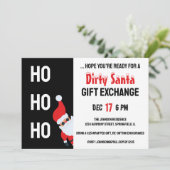 HO HO HO Dirty Weihnachtsfeiertag Party Modern Einladung (Stehend Vorderseite)