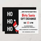 HO HO HO Dirty Weihnachtsfeiertag Party Modern Einladung (Vorne/Hinten)