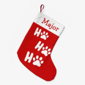 Ho Ho Ho Dog Name Kleiner Weihnachtsstrumpf (Vorderansicht (hängend))