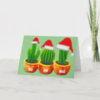 Ho Ho Ho Drei Kaktus Weihnachtsgrußkarte