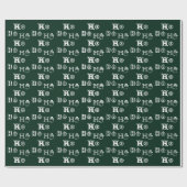 Ho Ho Ho dunkelgrün Weihnachtsmann niedliche Weihn Geschenkpapier (Flach)