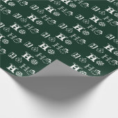 Ho Ho Ho dunkelgrün Weihnachtsmann niedliche Weihn Geschenkpapier (Ecke)
