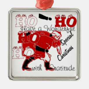 HO HO HO Ein wundervolles Weihnachtsfest mit Dankb Silbernes Ornament