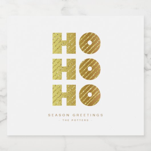 Ho Ho Ho | Einfach festliche Weihnachten Weiß & Go Bierflaschenetikett (Einzelnes Label)