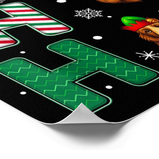 Ho Ho Ho Er Spaniel Dog Lover Christmas Santa Elf Poster (Ecke)