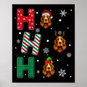 Ho Ho Ho Er Spaniel Dog Lover Christmas Santa Elf Poster (Vorne)