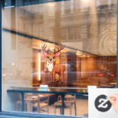 Ho-Ho-Ho! Es ist ein Rentier Fensteraufkleber (Café-Fenster)