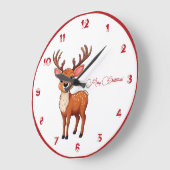 Ho-Ho-Ho! Es ist ein Rentier Große Wanduhr (Winkel)