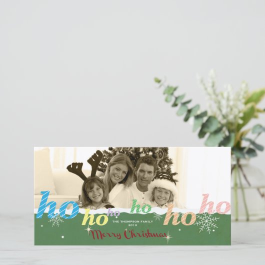 HO-HO-HO FEIERTAGSKARTE (Stehend Vorderseite)