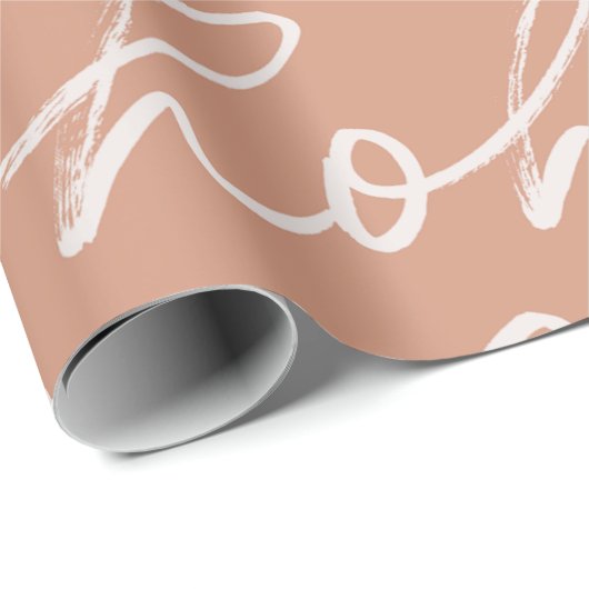 "Ho Ho Ho", festes Skriptmuster Geschenkpapier (Rolleneckpunkt)