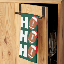 Ho Ho Ho Football | Funny Christmas Season Humor Geschirrtuch