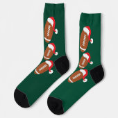 Ho Ho Ho Football | Funny Christmas Season Humor Socken (Linkes Detail)