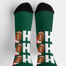 Ho Ho Ho Football | Funny Christmas Season Humor Socken