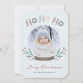 Ho Ho Ho Foto Weihnachtskarte Feiertagskarte (Vorderseite)