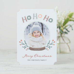 Ho Ho Ho Foto Weihnachtskarte Feiertagskarte