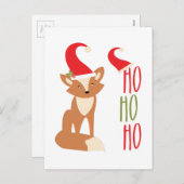 Ho Ho Ho Fox Feiertagspostkarte (Vorne/Hinten)