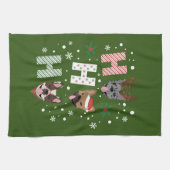 Ho Ho Ho French Bulldog Frohe Weihnachten Geschirrtuch (Horizontal)