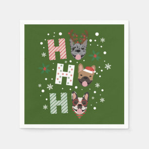 Ho Ho Ho French Bulldog Frohe Weihnachten Serviette