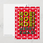 Ho! Ho! Ho! Frohe Weihnachten! Custom Colors Snowy Postkarte (Vorne/Hinten)
