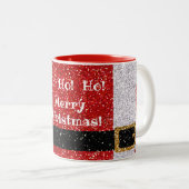 Ho Ho Ho Frohe Weihnachten! Glittery Santa Anzug Zweifarbige Tasse (VorderseiteRechts)