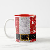 Ho Ho Ho Frohe Weihnachten! Glittery Santa Anzug Zweifarbige Tasse (Links)