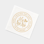 Ho Ho Ho Frohe Weihnachten Happy Holidays Name Servietten Mit Folie (Links)