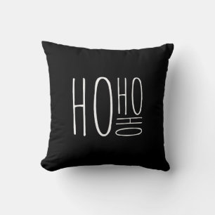 HO HO HO Frohe Weihnachten im schwarzen Farmhouse- Kissen