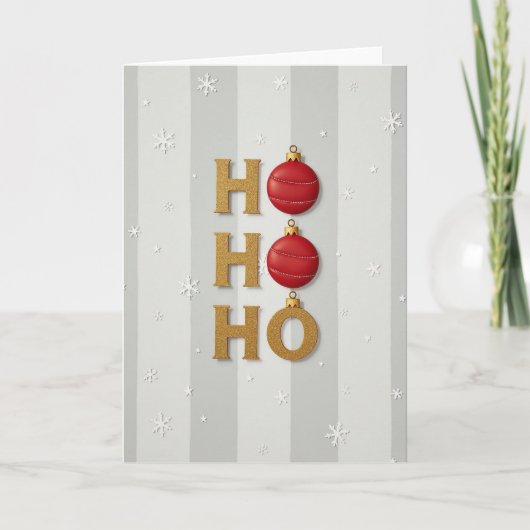 Ho Ho Ho Frohe Weihnachten Karte (Vorderseite)