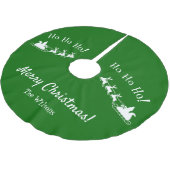 Ho Ho Ho Frohe Weihnachten mit dem Weihnachtsmann, Polyester Weihnachtsbaumdecke (Schrägansicht)