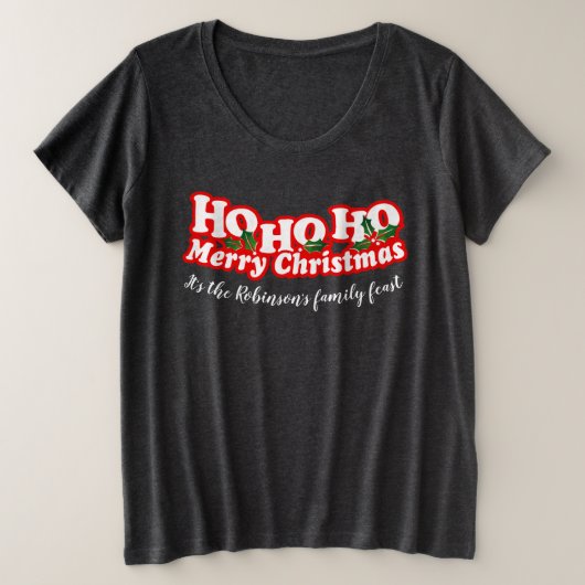 Ho Ho Ho Frohe Weihnachten personalisierte tee (Design vorne)