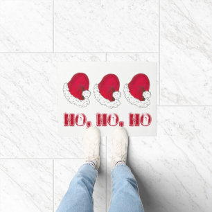 HO HO HO Frohe Weihnachten Red Santa Claus Hat Xma Fußmatte