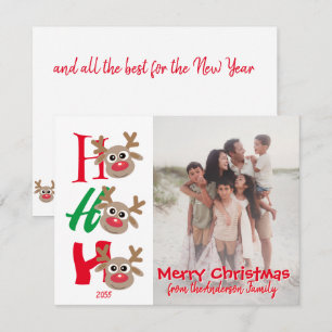 Ho Ho Ho Frohe Weihnachten Rentier Familienfoto