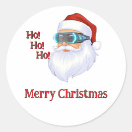 HO! HO! HO! Frohe Weihnachten  Runder Aufkleber