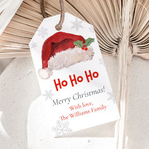 Ho Ho Ho Frohe Weihnachten Santa Hut Geschenkanhänger