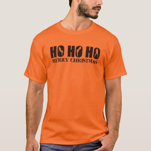 Ho Ho Ho Frohe Weihnachten T-Shirt (Vorderseite)