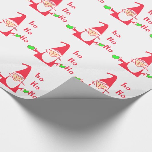 Ho Ho Ho Frohe Weihnachten von Santa.png Geschenkpapier (Ecke)