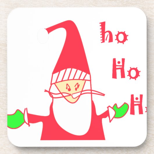 Ho Ho Ho Frohe Weihnachten von Santa.png Untersetzer (Vorderseite)