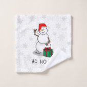 Ho Ho Ho Frohe Weihnachten Weihnachtsmann Niedlich Badhandtuch Set (Waschlappen)