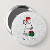 Ho Ho Ho Frohe Weihnachten Weihnachtsmann Niedlich Button (Vorne & Hinten)