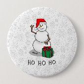 Ho Ho Ho Frohe Weihnachten Weihnachtsmann Niedlich Button (Vorderseite)