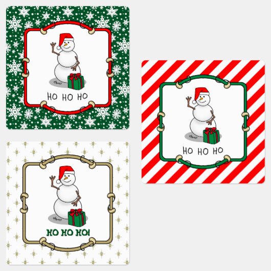 Ho Ho Ho Frohe Weihnachten Weihnachtsmann Niedlich Etiketten (Gruppe)