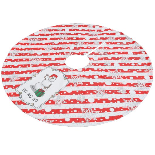 Ho Ho Ho Frohe Weihnachten Weihnachtsmann Niedlich Fleece Weihnachtsbaumdecke (Schrägansicht)