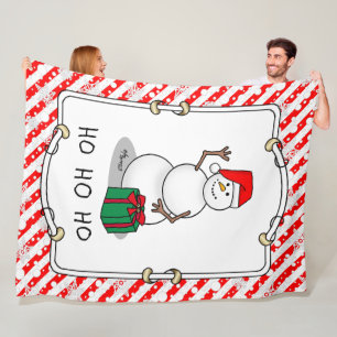 Ho Ho Ho Frohe Weihnachten Weihnachtsmann Niedlich Fleecedecke